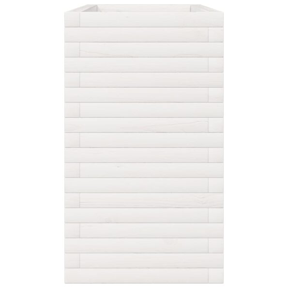 vidaXL Záhradný kvetináč biely 90x40x68,5 cm masívna borovica – Obrázok 6