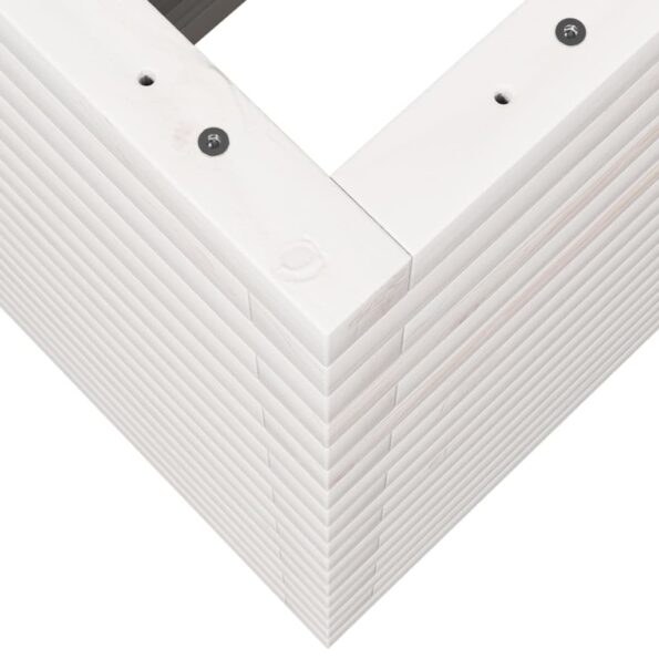 vidaXL Záhradný kvetináč biely 90x40x68,5 cm masívna borovica – Obrázok 8