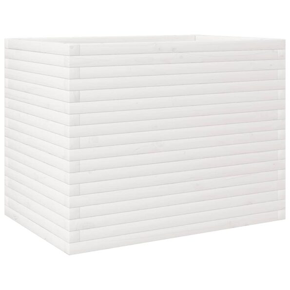 vidaXL Záhradný kvetináč biely 90x60x68,5 cm masívna borovica – Obrázok 2