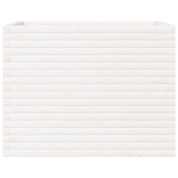 vidaXL Záhradný kvetináč biely 90x60x68,5 cm masívna borovica – Obrázok 5
