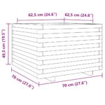 vidaXL Záhradný kvetináč voskovohnedý 70x70x49,5 cm masívna borovica – Obrázok 10