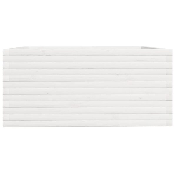 vidaXL Záhradný kvetináč biely 100x100x49,5 cm borovicový masív – Obrázok 6