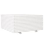 vidaXL Záhradný kvetináč biely 100x100x49,5 cm borovicový masív – Obrázok 7