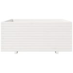 vidaXL Záhradný kvetináč biely 110x110x49,5 cm borovicový masív – Obrázok 5