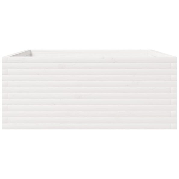 vidaXL Záhradný kvetináč biely 110x110x49,5 cm borovicový masív – Obrázok 6