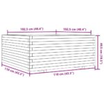 vidaXL Záhradný kvetináč biely 110x110x49,5 cm borovicový masív – Obrázok 10