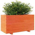 vidaXL Záhradný kvetináč voskovohnedý 90x40x49,5 cm masívna borovica – Obrázok 4