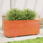 vidaXL Záhradný kvetináč voskovohnedý 110x40x49,5 cm masívna borovica – Obrázok 3