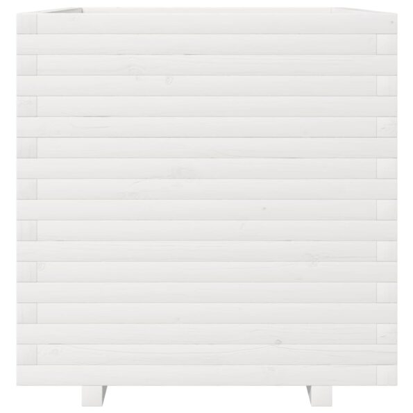 vidaXL Záhradný kvetináč biely 70x70x72,5 cm borovicový masív – Obrázok 5