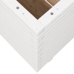 vidaXL Záhradný kvetináč biely 70x70x72,5 cm borovicový masív – Obrázok 8