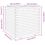 vidaXL Záhradný kvetináč biely 70x70x72,5 cm borovicový masív – Obrázok 10