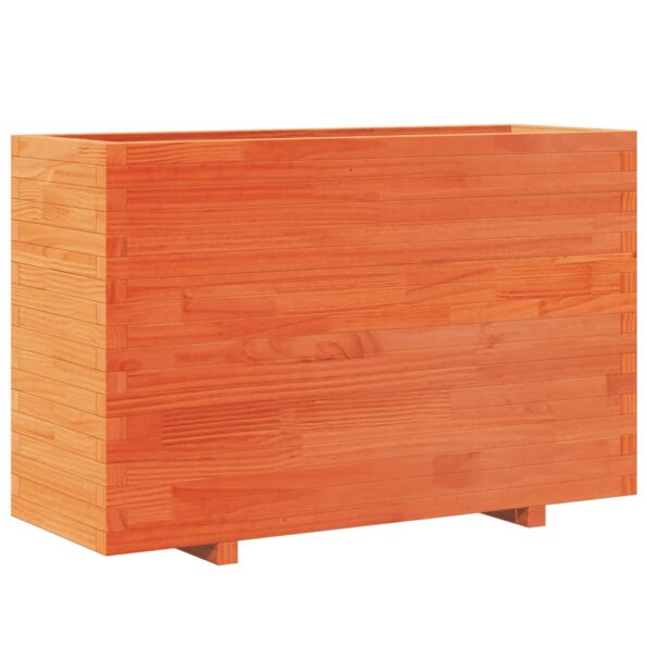 vidaXL Záhradný kvetináč voskovohnedý 110x40x72,5 cm masívna borovica – Obrázok 7