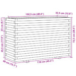vidaXL Záhradný kvetináč voskovohnedý 110x40x72,5 cm masívna borovica – Obrázok 10
