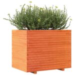 vidaXL Záhradný kvetináč voskovohnedý 90x60x72,5 cm masívna borovica – Obrázok 4