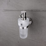 Nimco Dávkovač tekutého mýdla, skleněný, pumpička nerez – Obrázok 3