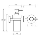 Nimco Dávkovač tekutého mýdla, skleněný, pumpička nerez – Obrázok 4