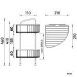 Nimco Drátěná rohová police dvoupatrová – Obrázok 2