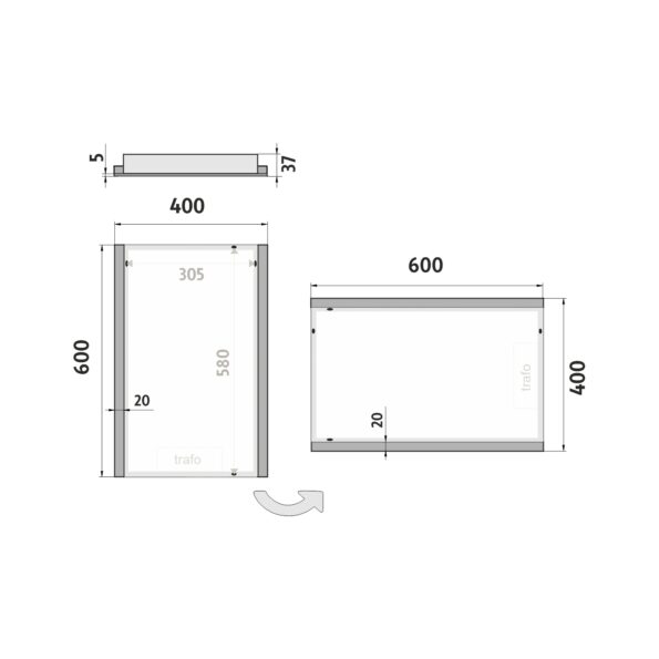 Nimco LED zrcadlo 400x600 – Obrázok 7