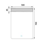 Nimco LED zrcadlo 500x700 s dotykovým senzorem – Obrázok 9