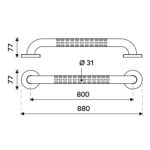 Nimco Nerezové madlo rovné 800 mm – Obrázok 3