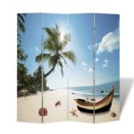 vidaXL Skladací paraván 160x170 cm potlač pláže – Obrázok 4