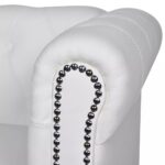 vidaXL 2- a 3-miestnej pohovka Chesterfield umelá koža biela – Obrázok 8