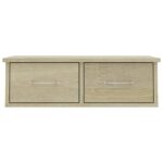 vidaXL Nástenná polica so zásuvkami, dub sonoma 60x26x18,5 cm – Obrázok 4