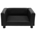 vidaXL Pohovka pre psa, čierna 60x43x30 cm, plyš a umelá koža – Obrázok 4