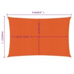 vidaXL Tieniaca plachta 160 g/m² obdĺžniková oranžová 4x5 m HDPE – Obrázok 6