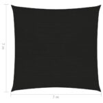 vidaXL Tieniaca plachta 160 g/m², čierna 7x7 m, HDPE – Obrázok 6