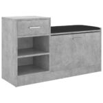 vidaXL Lavica na topánky betónová sivá 94,5x31x57 cm drevotrieska – Obrázok 2
