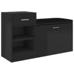 vidaXL Lavica na topánky lesklá čierna 94,5x31x57 cm kompozitné drevo – Obrázok 2