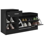 vidaXL Lavica na topánky lesklá čierna 94,5x31x57 cm kompozitné drevo – Obrázok 3
