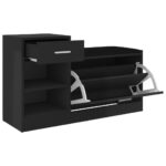 vidaXL Lavica na topánky lesklá čierna 94,5x31x57 cm kompozitné drevo – Obrázok 6