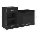 vidaXL Lavica na topánky lesklá čierna 94,5x31x57 cm kompozitné drevo – Obrázok 7