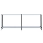 vidaXL Konzolový stolík biely 200x35x75,5 cm tvrdené sklo – Obrázok 3