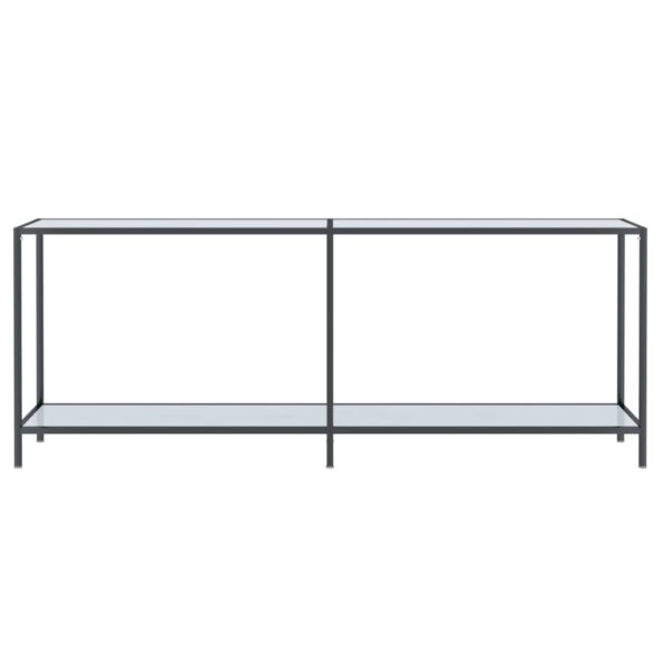 vidaXL Konzolový stolík biely 200x35x75,5 cm tvrdené sklo – Obrázok 3