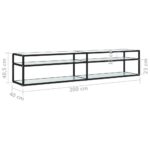 vidaXL TV stolík biely mramorový 200x40x40,5 cm tvrdené sklo – Obrázok 7