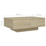 vidaXL Konferenčný stolík farba dub sonoma 90x60x31cm kompozitné drevo – Obrázok 7