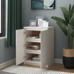 vidaXL Bočná skrinka biela 60x36x84 cm borovicový masív – Obrázok 3