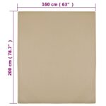 vidaXL Plachta Jersey sivohnedá 160x200 cm bavlna – Obrázok 4
