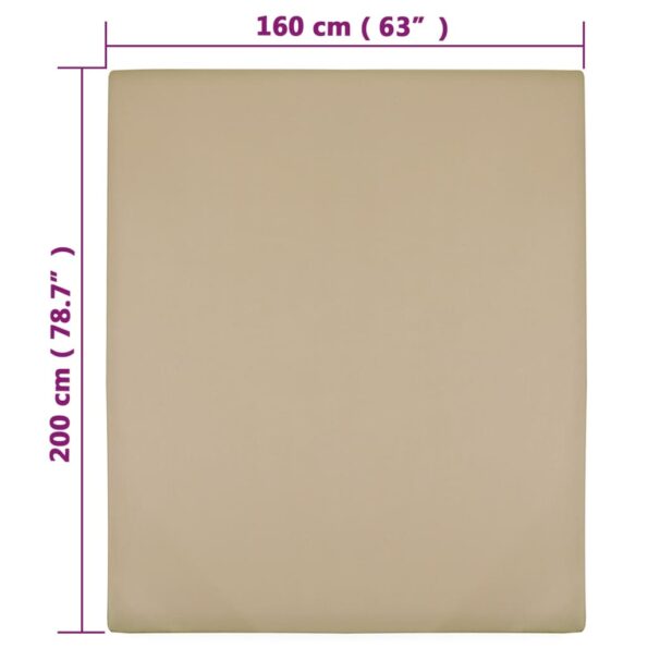 vidaXL Plachta Jersey sivohnedá 160x200 cm bavlna – Obrázok 4