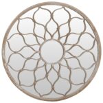 vidaXL Záhradné zrkadlo pieskové 40x3 cm okrúhle exteriérové železo – Obrázok 2