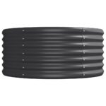 vidaXL Vyvýšený záhradný záhon pozinkovaná oceľ 296x80x36 cm antracit – Obrázok 4