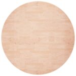 vidaXL Okrúhla stolová doska Ø80x1,5 cm neošetrený dubový masív – Obrázok 2