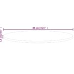vidaXL Okrúhla stolová doska Ø80x1,5 cm neošetrený dubový masív – Obrázok 4
