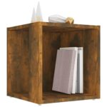 vidaXL Bočný stolík dymový dub 33x33x34,5 cm spracované drevo – Obrázok 4