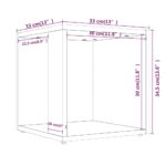 vidaXL Bočný stolík dymový dub 33x33x34,5 cm spracované drevo – Obrázok 7