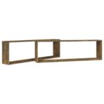 vidaXL Kockové police 2 ks dymový dub 100x15x30 cm spracované drevo – Obrázok 4