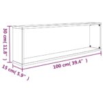 vidaXL Kockové police 2 ks dymový dub 100x15x30 cm spracované drevo – Obrázok 10